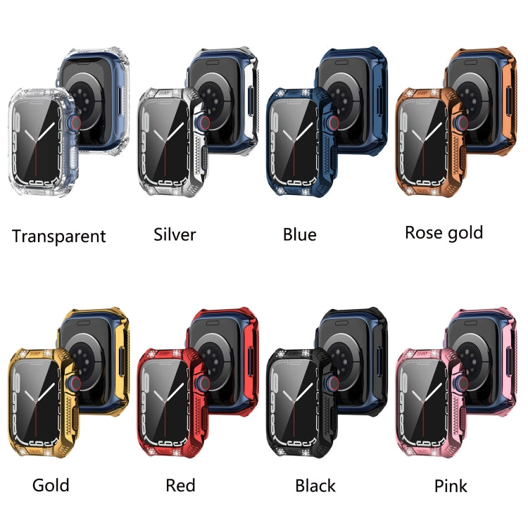 For Apple Watch Series 8 / 7 41mm Armor Diamond PC Toughened Film Integrated Protective Case