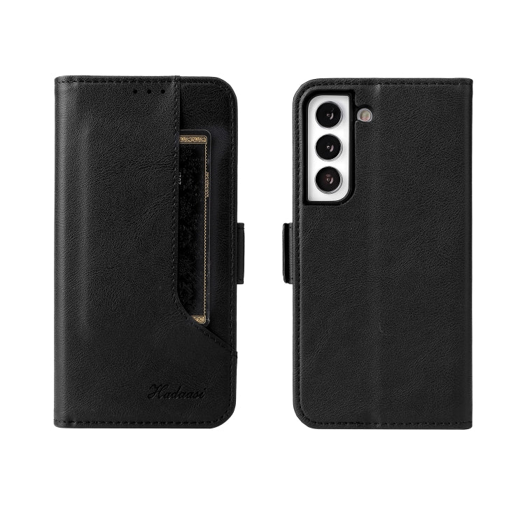 For Samsung Galaxy S21 5G Dual Buckle Card Wallet Calf Leather Phone Case