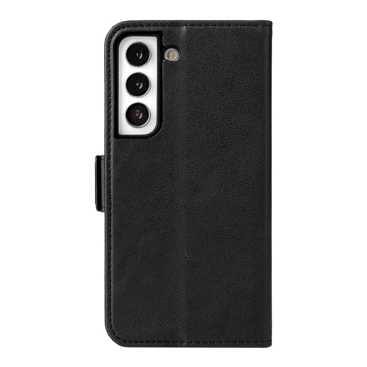For Samsung Galaxy S21 5G Dual Buckle Card Wallet Calf Leather Phone Case