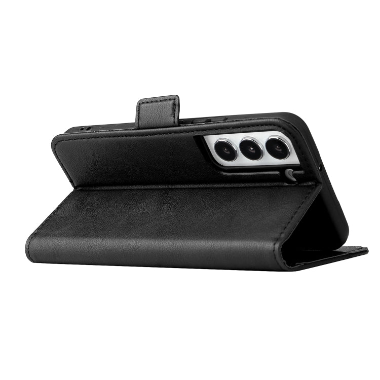 For Samsung Galaxy S21 5G Dual Buckle Card Wallet Calf Leather Phone Case