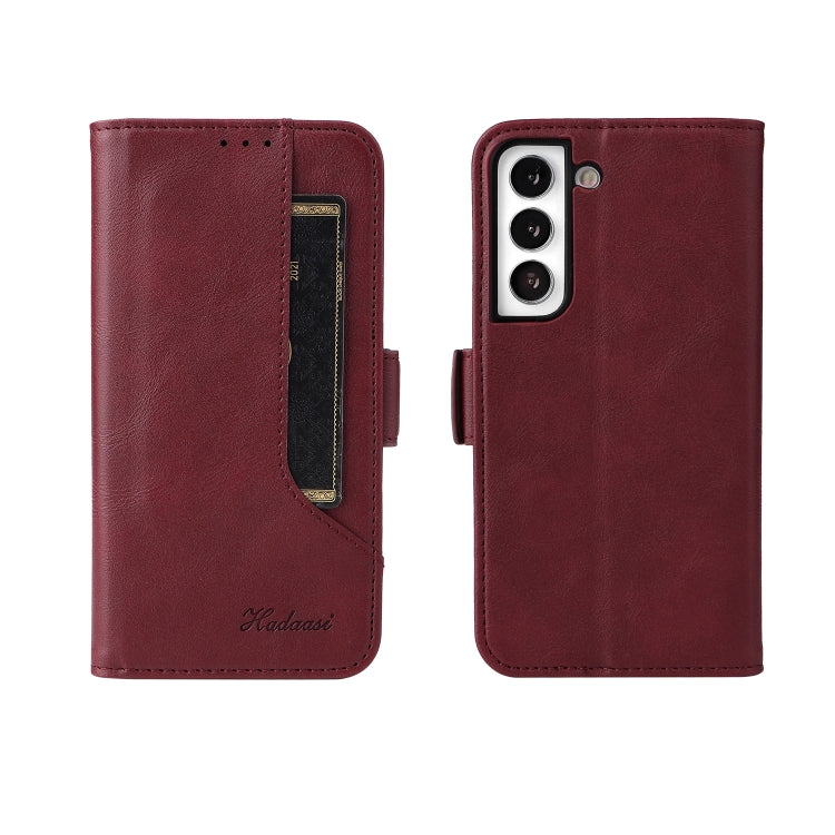 For Samsung Galaxy S21 5G Dual Buckle Card Wallet Calf Leather Phone Case