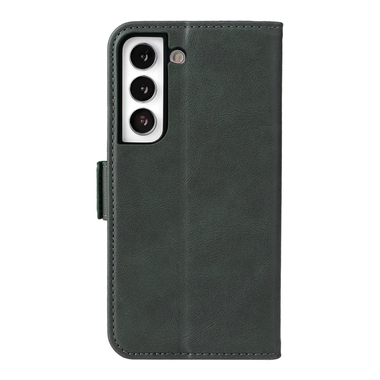 For Samsung Galaxy S22 5G Dual Buckle Card Wallet Calf Leather Phone Case
