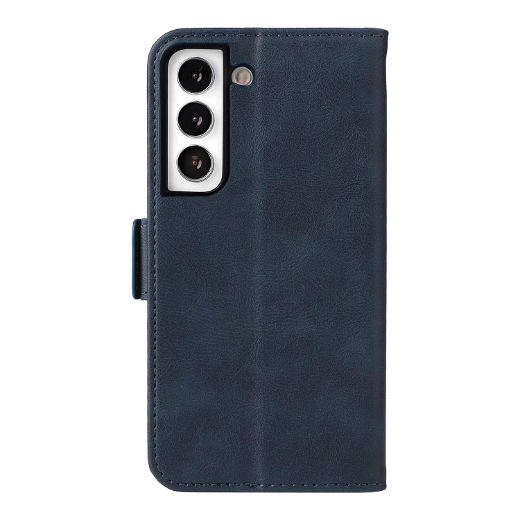 For Samsung Galaxy S22 5G Dual Buckle Card Wallet Calf Leather Phone Case