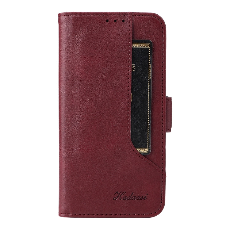 For Samsung Galaxy S22 Ultra 5G Dual Buckle Card Wallet Calf Leather Phone Case