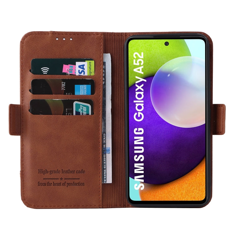 For Samsung Galaxy S20 FE Dual Buckle Card Wallet Calf Leather Phone Case