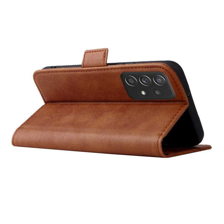 For Samsung Galaxy S20 FE Dual Buckle Card Wallet Calf Leather Phone Case