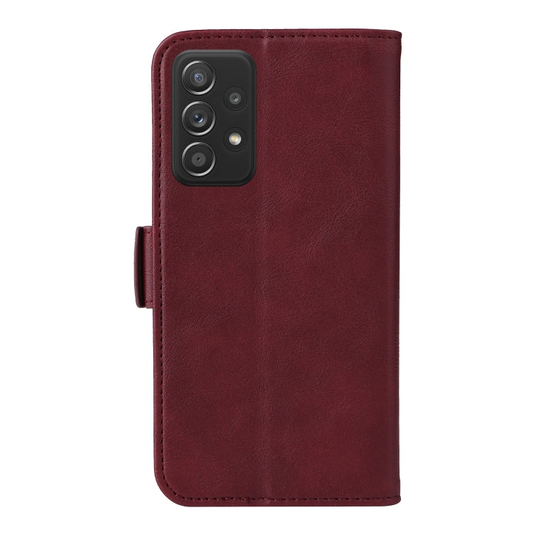 For Samsung Galaxy A72 5G / 4G Dual Buckle Card Wallet Calf Leather Phone Case