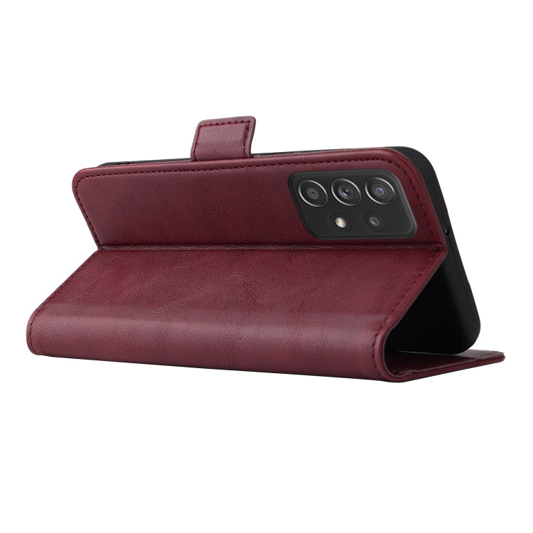 For Samsung Galaxy A72 5G / 4G Dual Buckle Card Wallet Calf Leather Phone Case