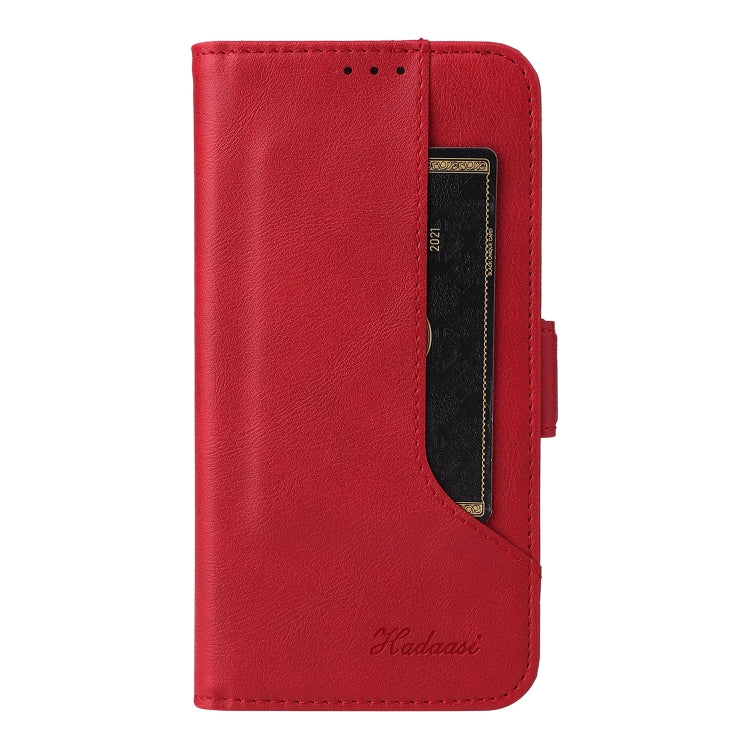 For Samsung Galaxy A72 5G / 4G Dual Buckle Card Wallet Calf Leather Phone Case
