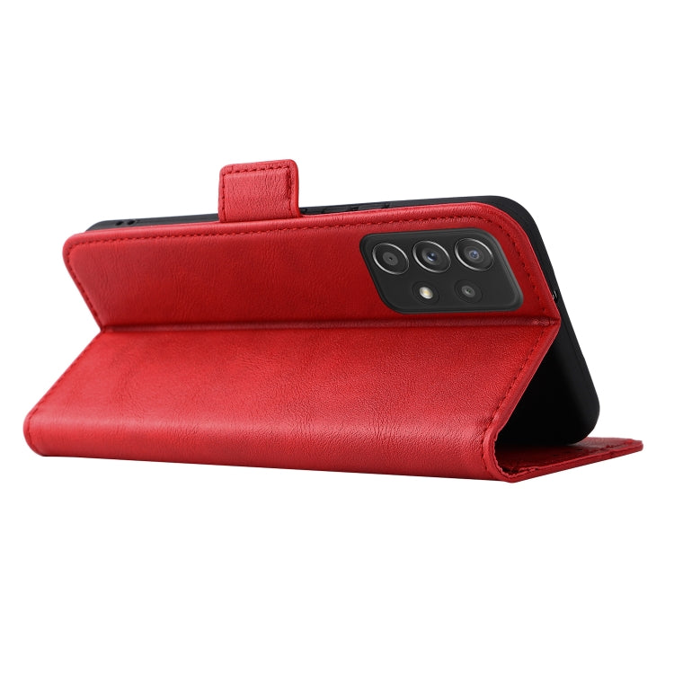 For Samsung Galaxy A72 5G / 4G Dual Buckle Card Wallet Calf Leather Phone Case