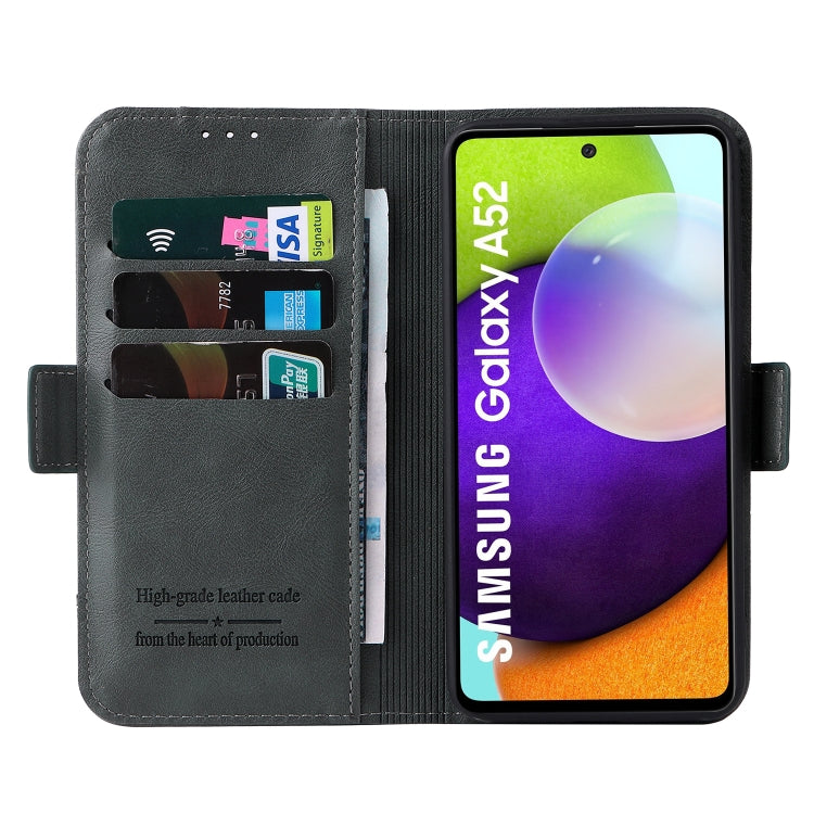 For Samsung Galaxy A72 5G / 4G Dual Buckle Card Wallet Calf Leather Phone Case