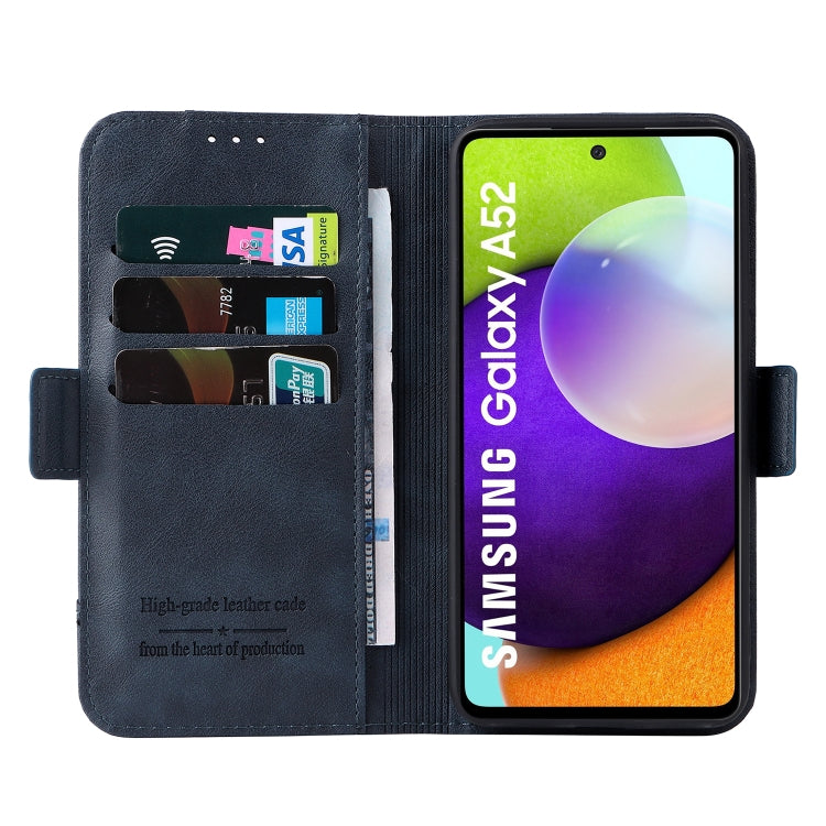 For Samsung Galaxy A72 5G / 4G Dual Buckle Card Wallet Calf Leather Phone Case