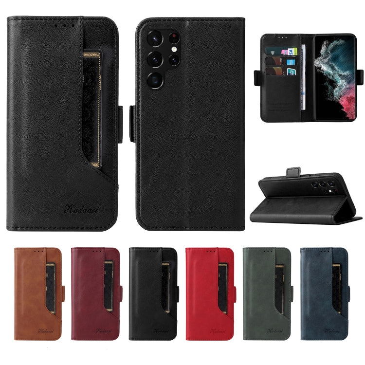For Samsung Galaxy A72 5G / 4G Dual Buckle Card Wallet Calf Leather Phone Case