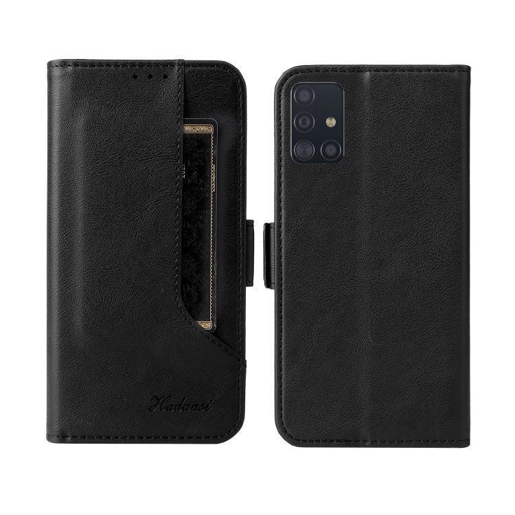 For Samsung Galaxy A71 4G Dual Buckle Card Wallet Calf Leather Phone Case