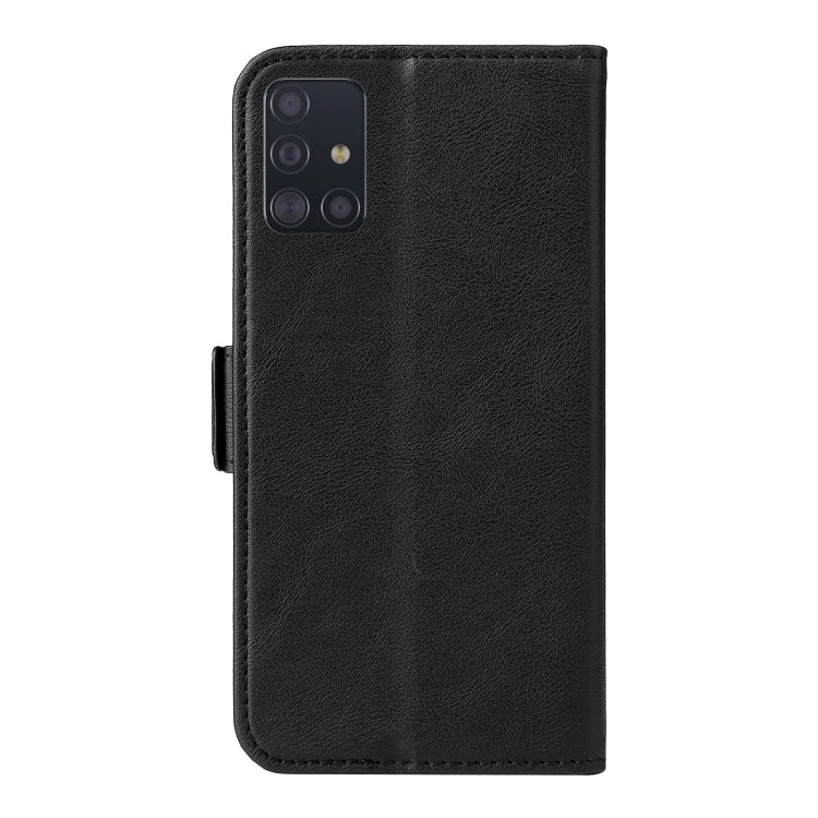 For Samsung Galaxy A71 4G Dual Buckle Card Wallet Calf Leather Phone Case