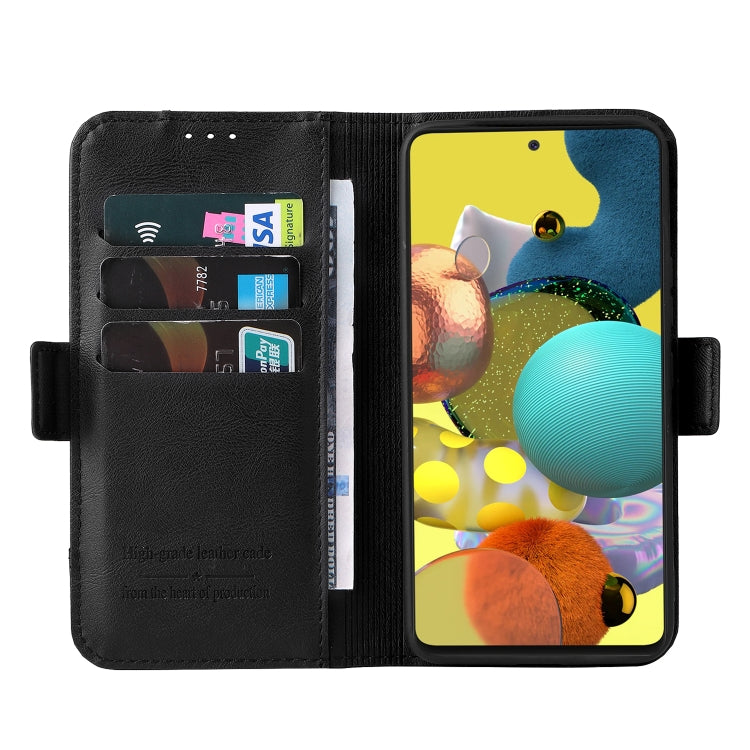 For Samsung Galaxy A71 4G Dual Buckle Card Wallet Calf Leather Phone Case
