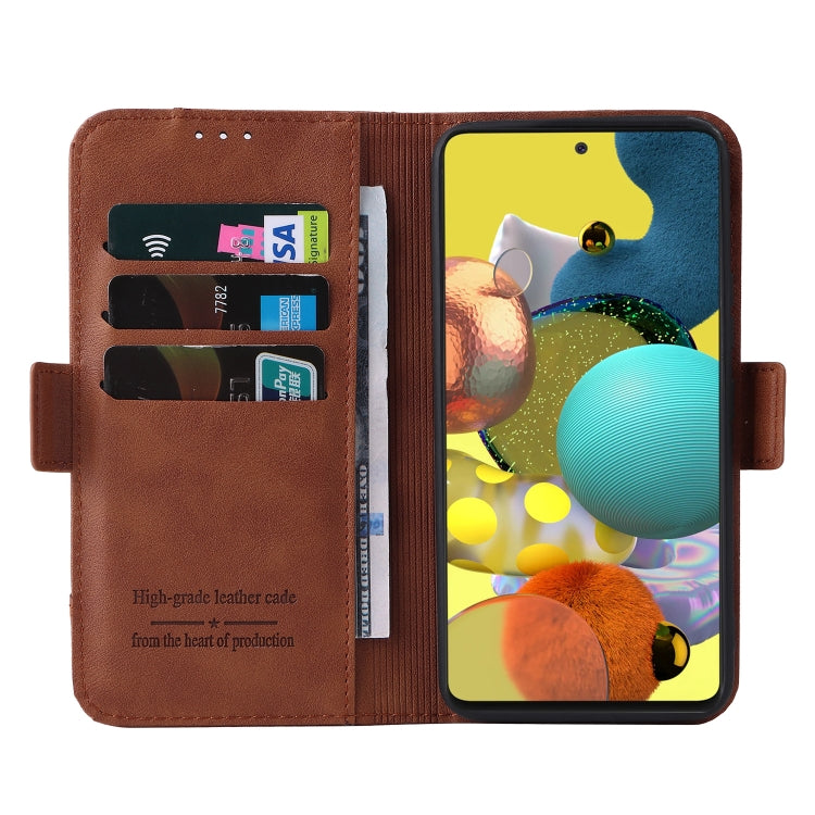 For Samsung Galaxy A71 4G Dual Buckle Card Wallet Calf Leather Phone Case