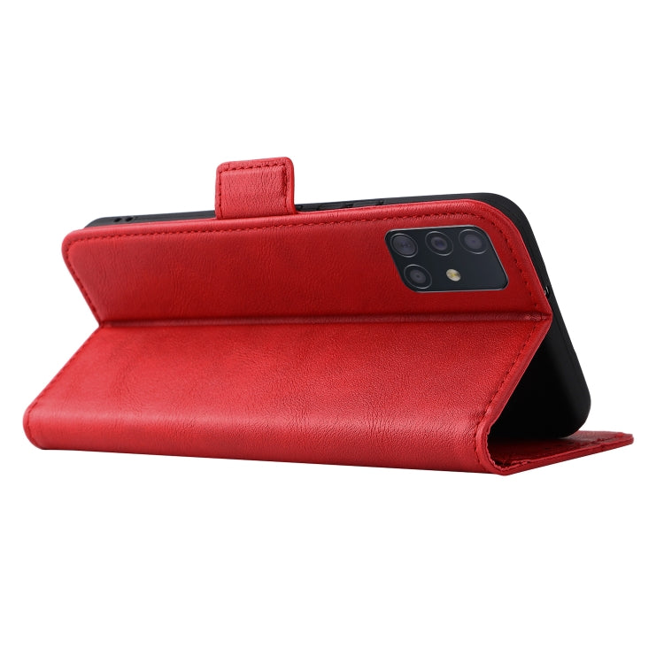 For Samsung Galaxy A71 4G Dual Buckle Card Wallet Calf Leather Phone Case