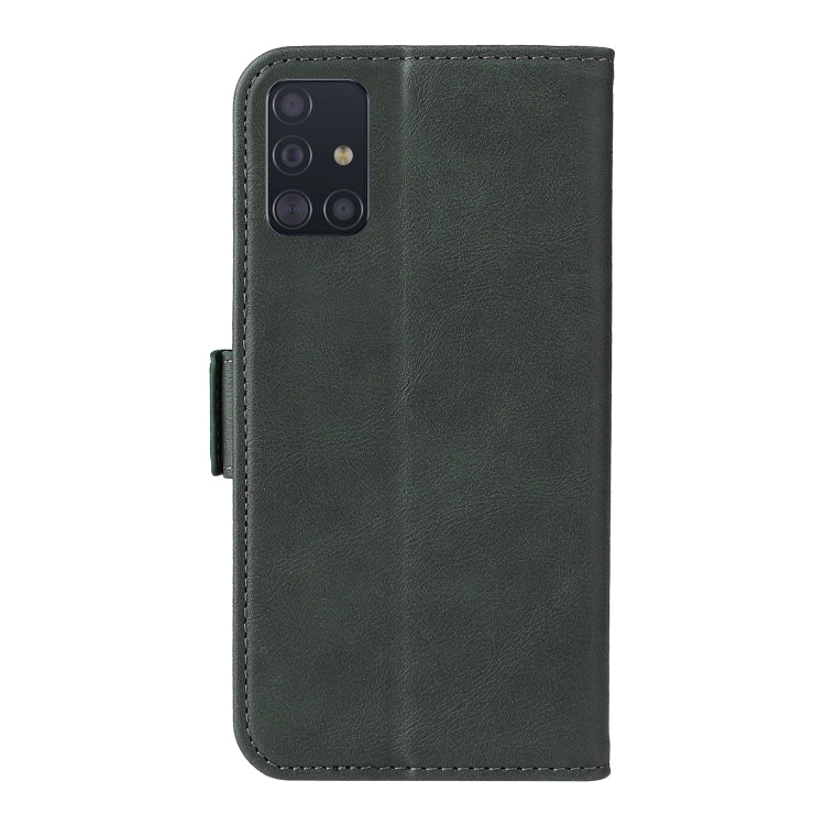 For Samsung Galaxy A71 4G Dual Buckle Card Wallet Calf Leather Phone Case