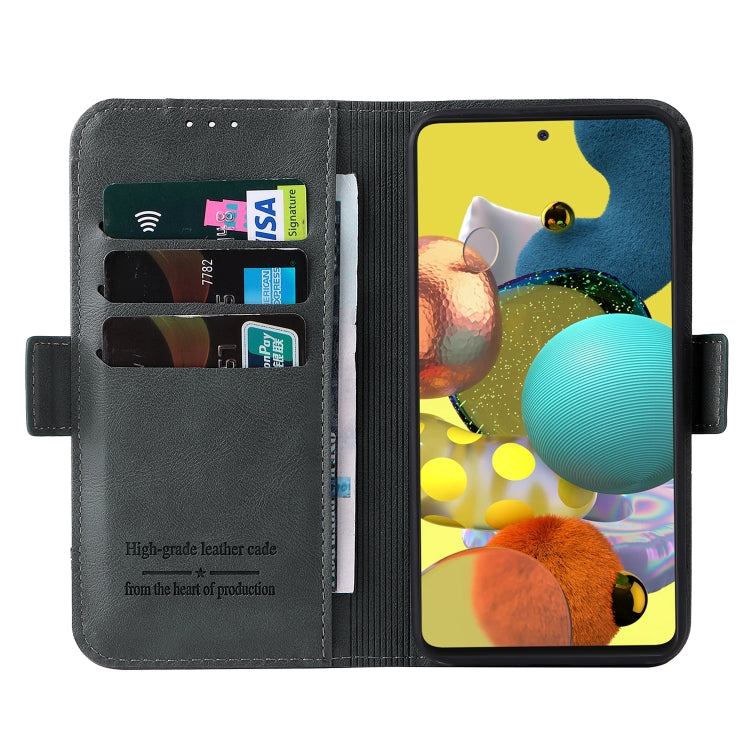 For Samsung Galaxy A71 4G Dual Buckle Card Wallet Calf Leather Phone Case