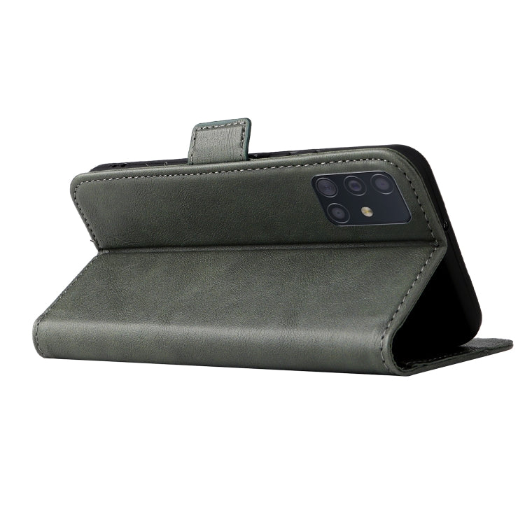 For Samsung Galaxy A71 4G Dual Buckle Card Wallet Calf Leather Phone Case