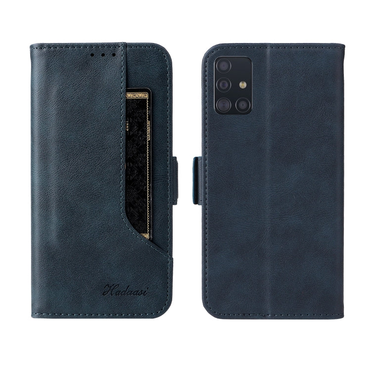 For Samsung Galaxy A71 4G Dual Buckle Card Wallet Calf Leather Phone Case
