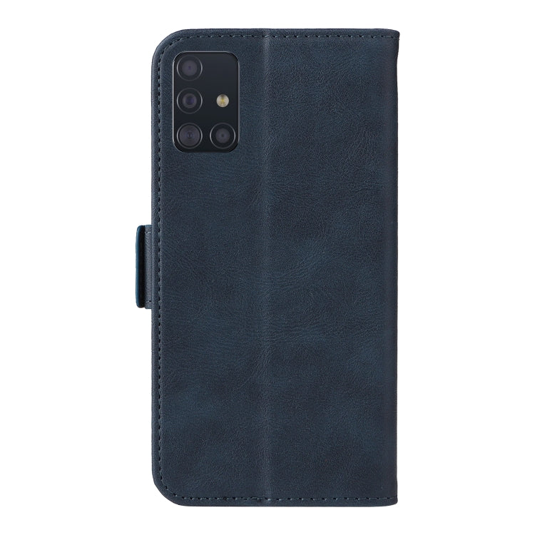 For Samsung Galaxy A71 4G Dual Buckle Card Wallet Calf Leather Phone Case