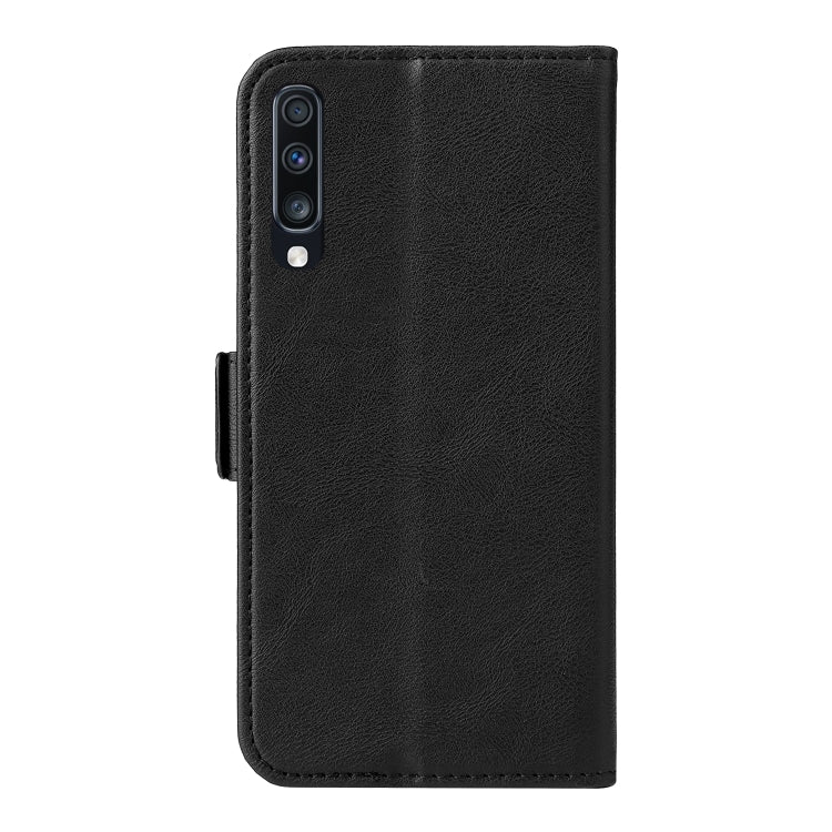 For Samsung Galaxy A70 Dual Buckle Card Wallet Calf Leather Phone Case