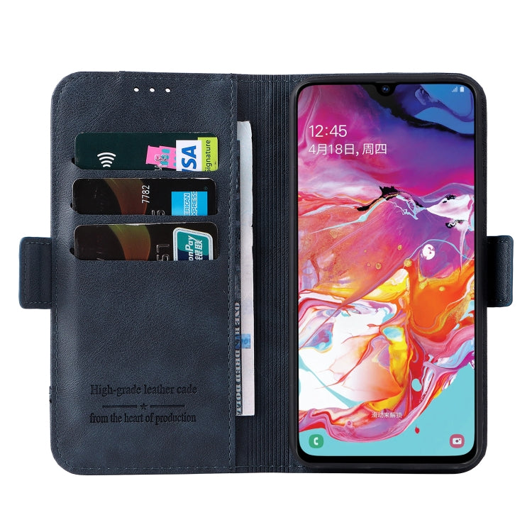 For Samsung Galaxy A70 Dual Buckle Card Wallet Calf Leather Phone Case