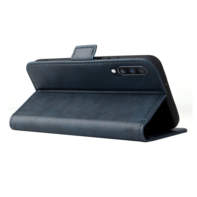 For Samsung Galaxy A70 Dual Buckle Card Wallet Calf Leather Phone Case