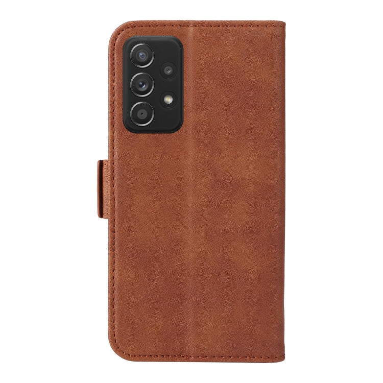 For Samsung Galaxy A52  5G / 4G Dual Buckle Card Wallet Calf Leather Phone Case