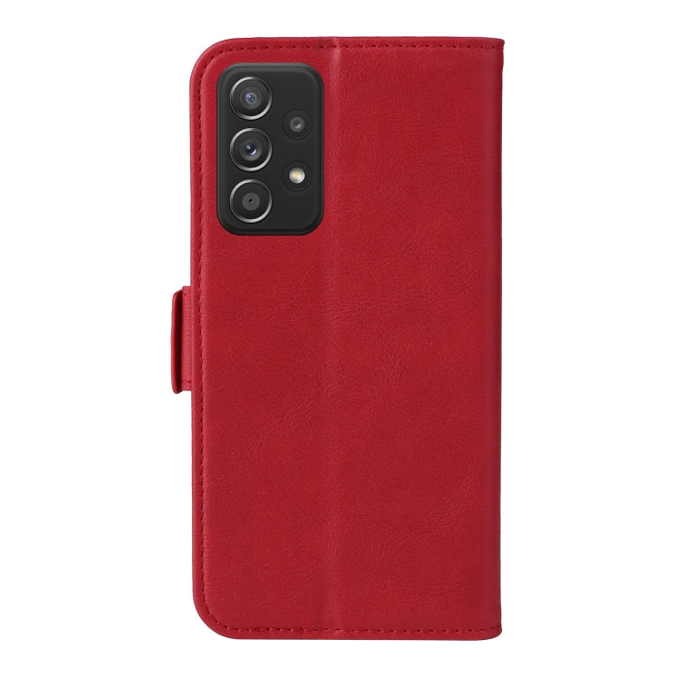 For Samsung Galaxy A52  5G / 4G Dual Buckle Card Wallet Calf Leather Phone Case