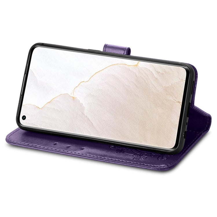 For OPPO Realme GT Explorer Master Four-leaf Clasp Embossed Buckle Leather Phone Case