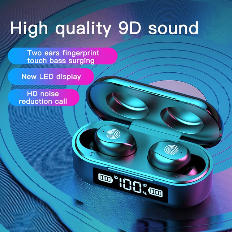 TWS-F96 Bluetooth 5.0 Wireless Earphone with LED Display Charging Box