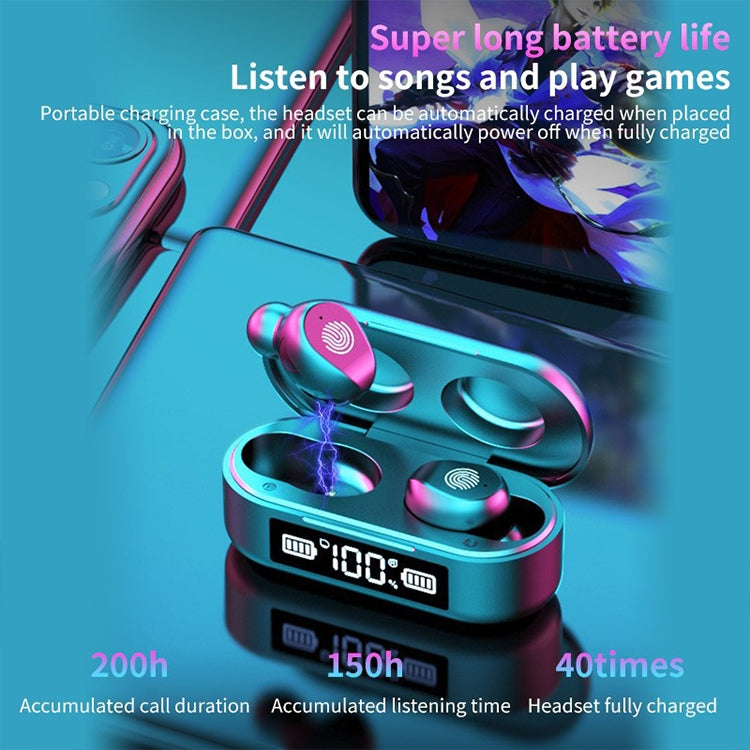 TWS-F96 Bluetooth 5.0 Wireless Earphone with LED Display Charging Box