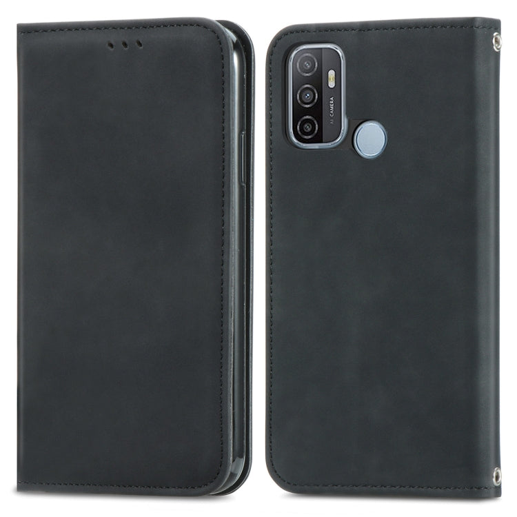 For OPPO A53 5G Retro Skin Feel Magnetic Horizontal Flip Leather Phone Case