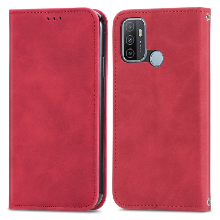 For OPPO A53 5G Retro Skin Feel Magnetic Horizontal Flip Leather Phone Case