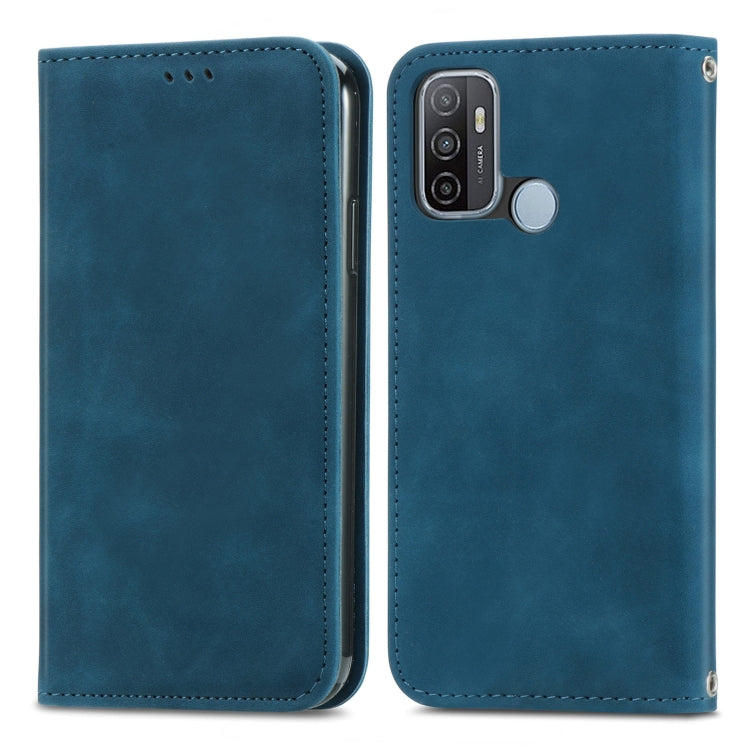 For OPPO A53 5G Retro Skin Feel Magnetic Horizontal Flip Leather Phone Case