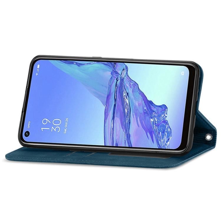 For OPPO A53 5G Retro Skin Feel Magnetic Horizontal Flip Leather Phone Case