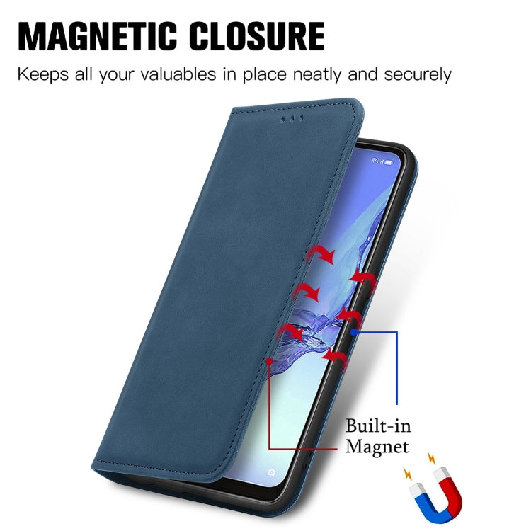 For OPPO A53 5G Retro Skin Feel Magnetic Horizontal Flip Leather Phone Case