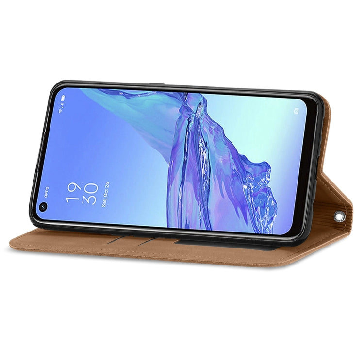 For OPPO A53 5G Retro Skin Feel Magnetic Horizontal Flip Leather Phone Case