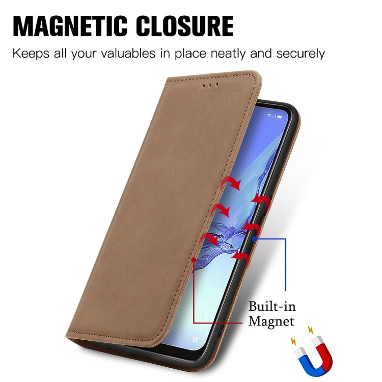 For OPPO A53 5G Retro Skin Feel Magnetic Horizontal Flip Leather Phone Case