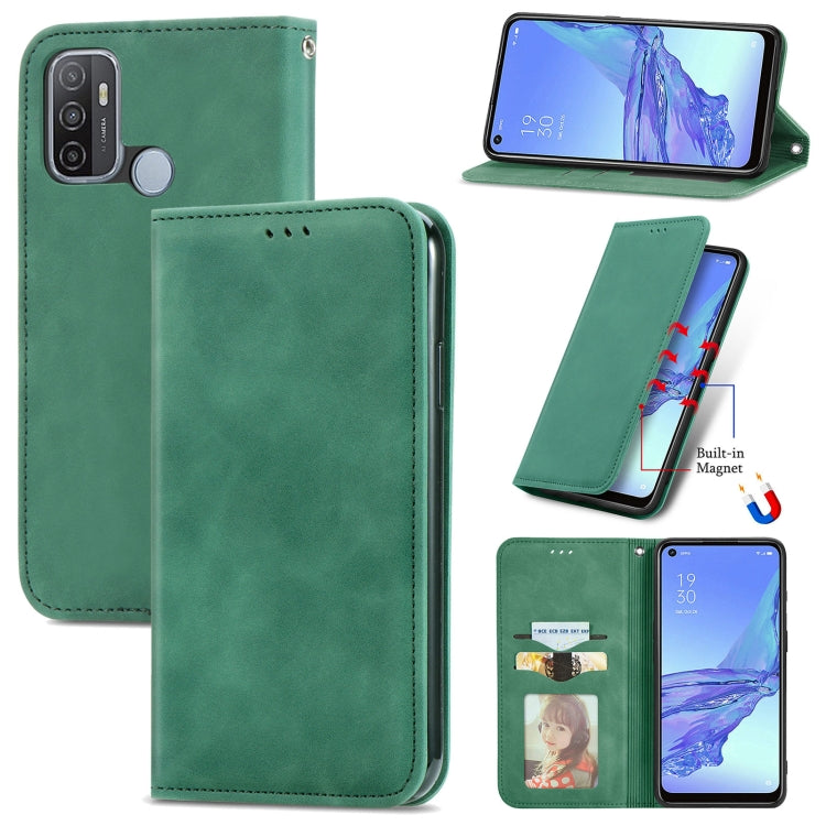 For OPPO A53 5G Retro Skin Feel Magnetic Horizontal Flip Leather Phone Case