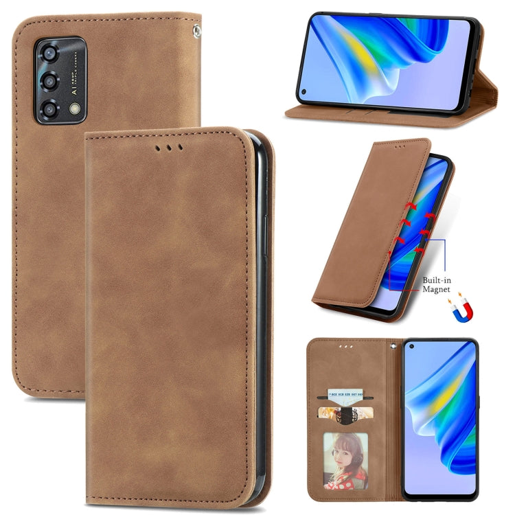 For OPPO A95 4G Retro Skin Feel Magnetic Horizontal Flip Leather Phone Case