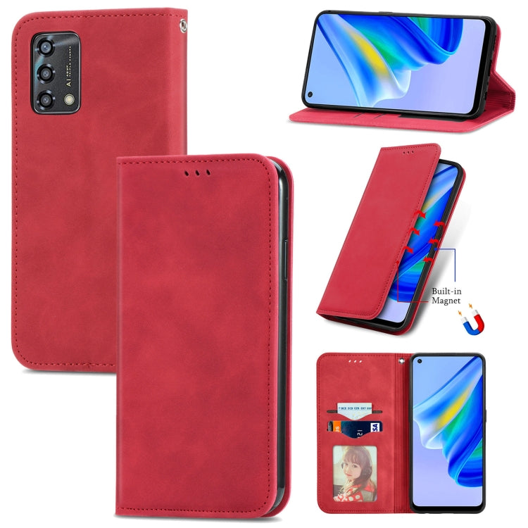 For OPPO A95 5G Retro Skin Feel Magnetic Horizontal Flip Leather Phone Case