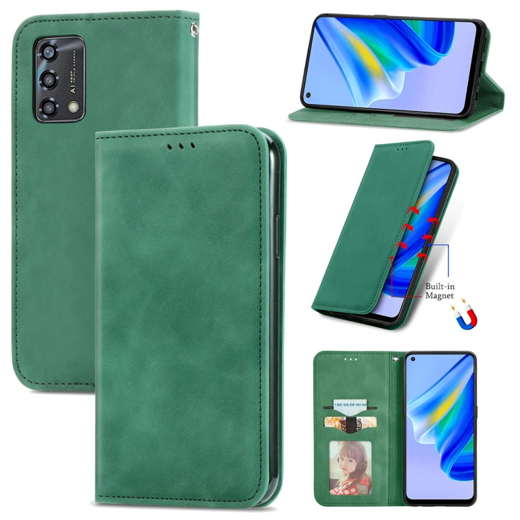 For OPPO A95 5G Retro Skin Feel Magnetic Horizontal Flip Leather Phone Case