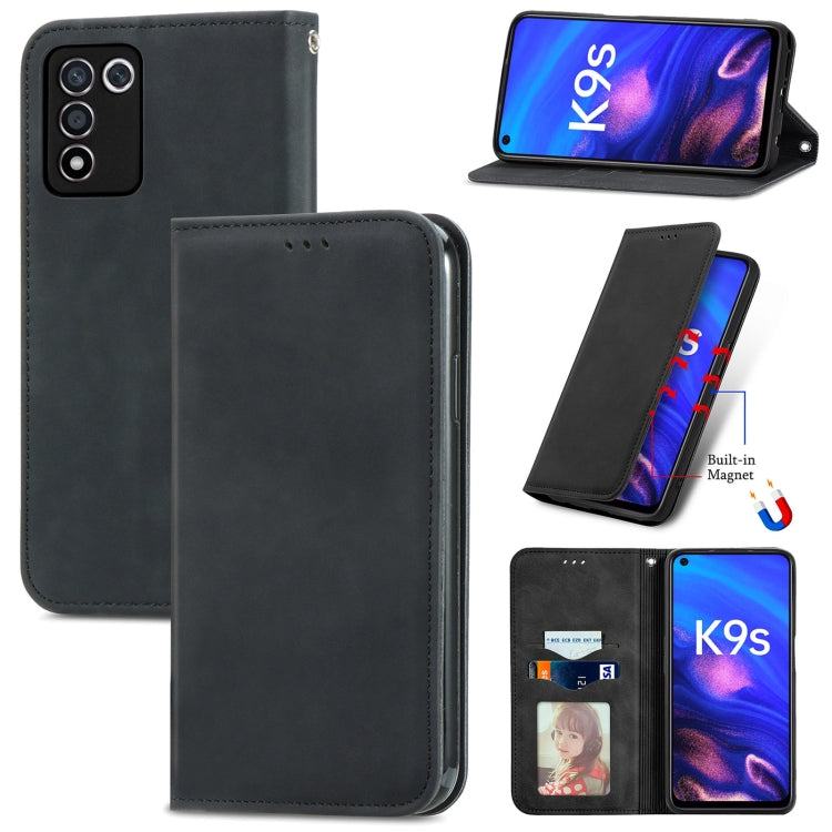 For OPPO K9s Retro Skin Feel Magnetic Horizontal Flip Leather Phone Case