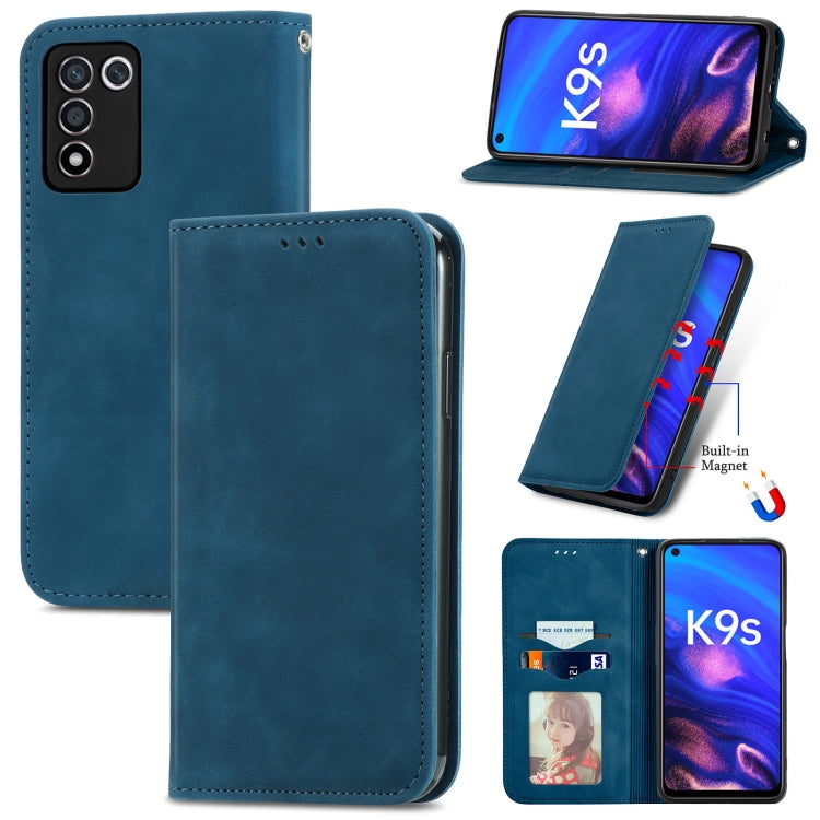 For OPPO K9s Retro Skin Feel Magnetic Horizontal Flip Leather Phone Case