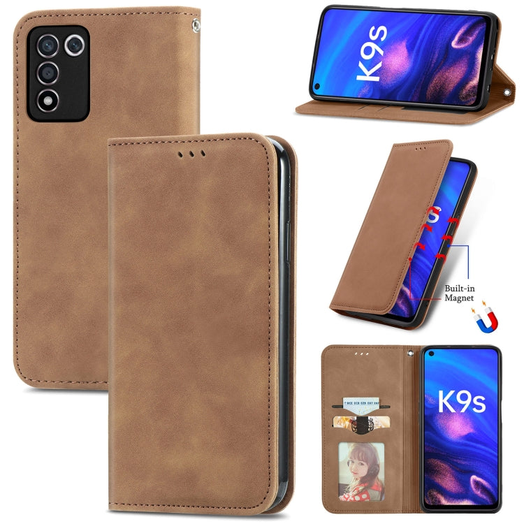 For OPPO K9s Retro Skin Feel Magnetic Horizontal Flip Leather Phone Case