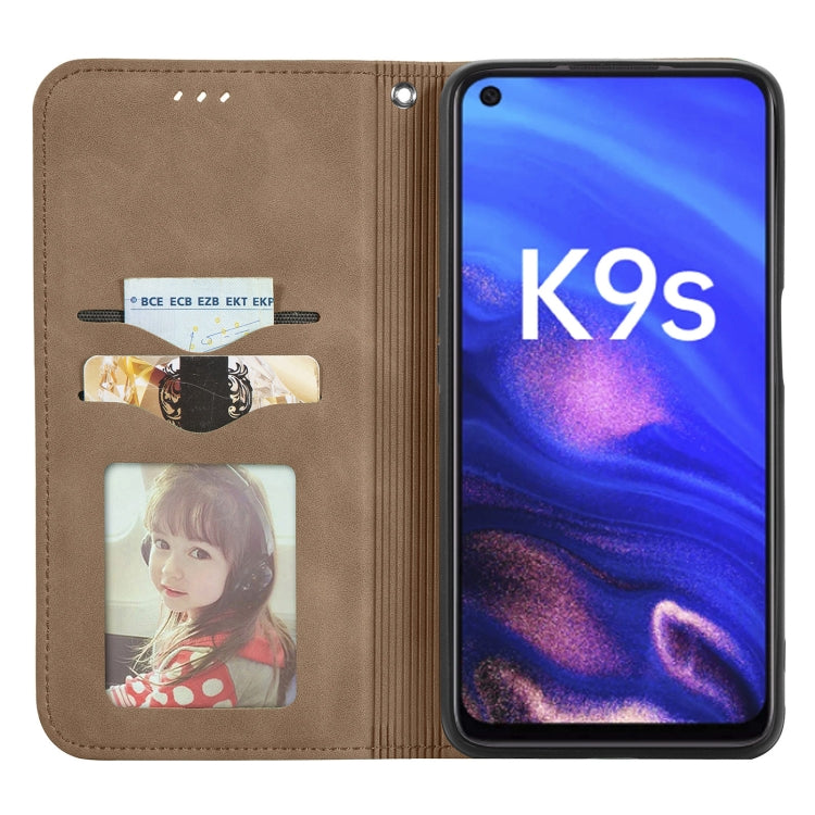 For OPPO K9s Retro Skin Feel Magnetic Horizontal Flip Leather Phone Case
